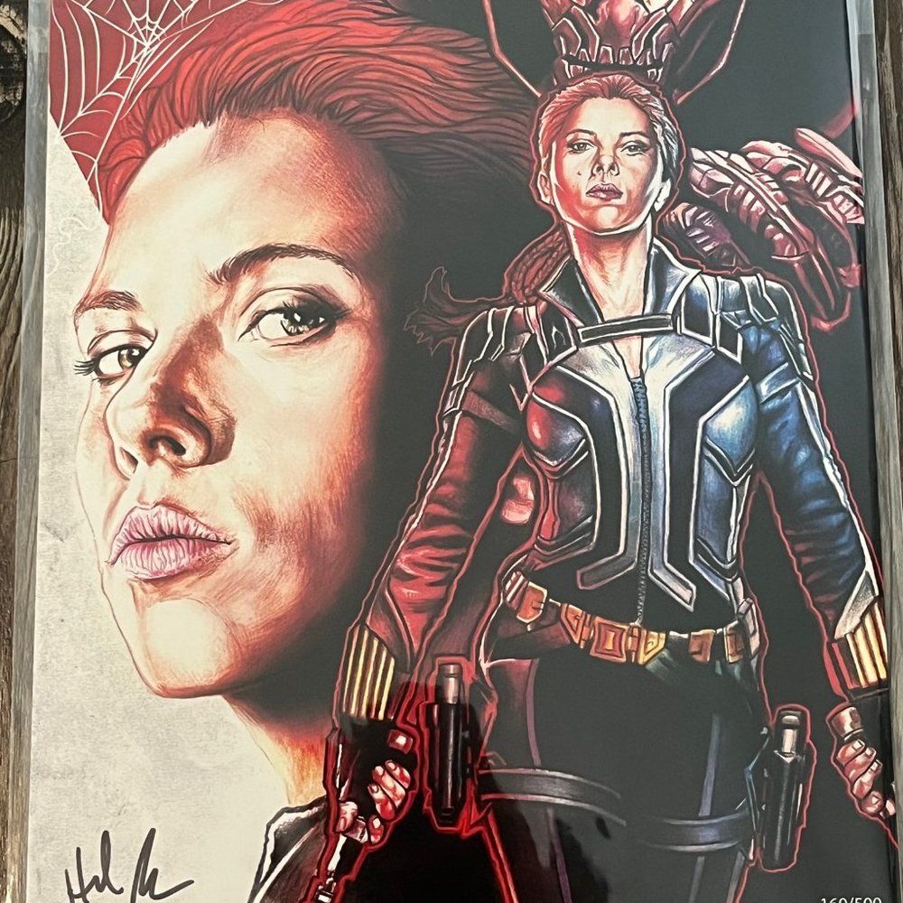 BAM! Geek THE BLACK WIDOW Art Print by Hal Moore Ltd Ed 8x10 COA 160/500